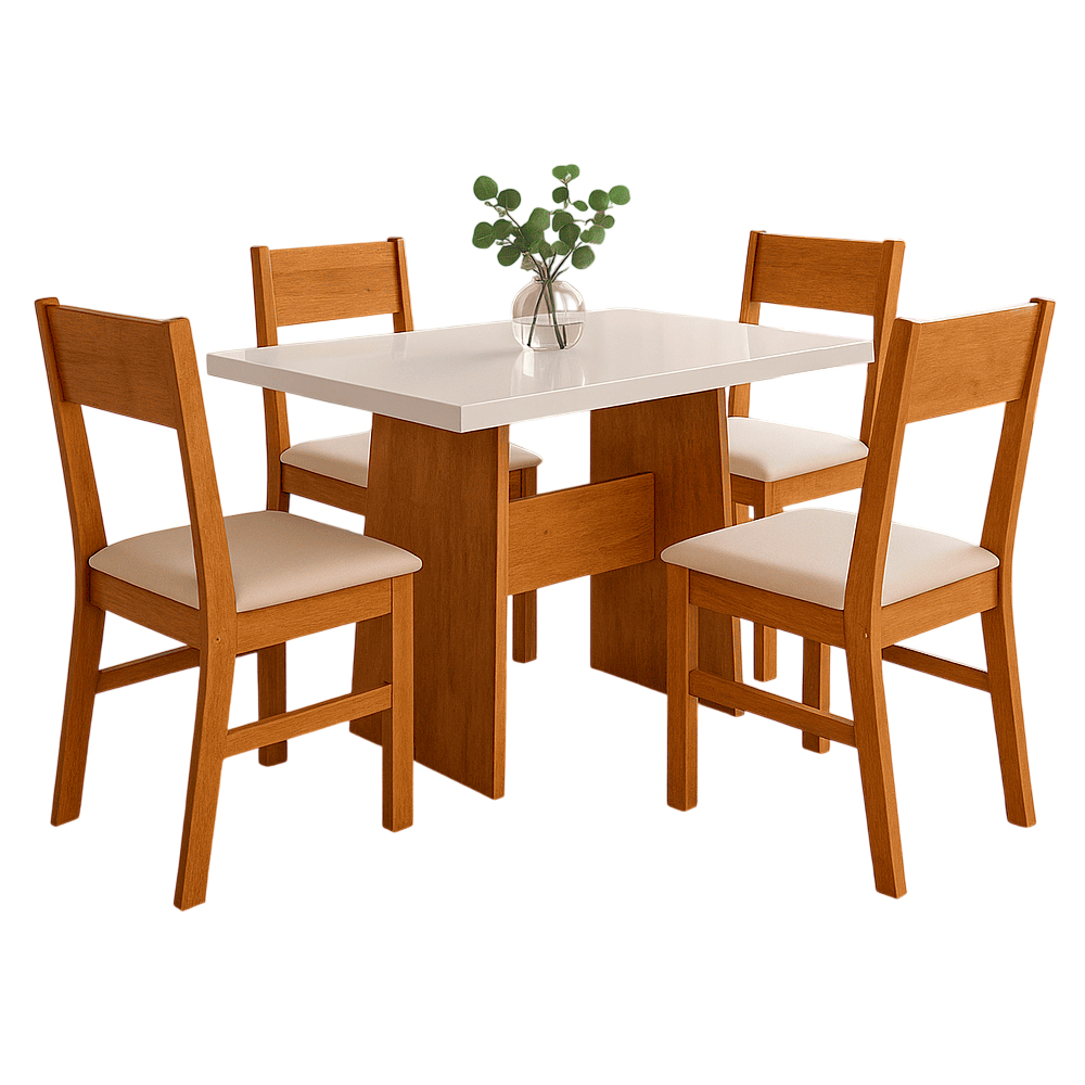 Conjunto de Mesa retangular com 4 Cadeiras Arezzo São Carlos Rovere