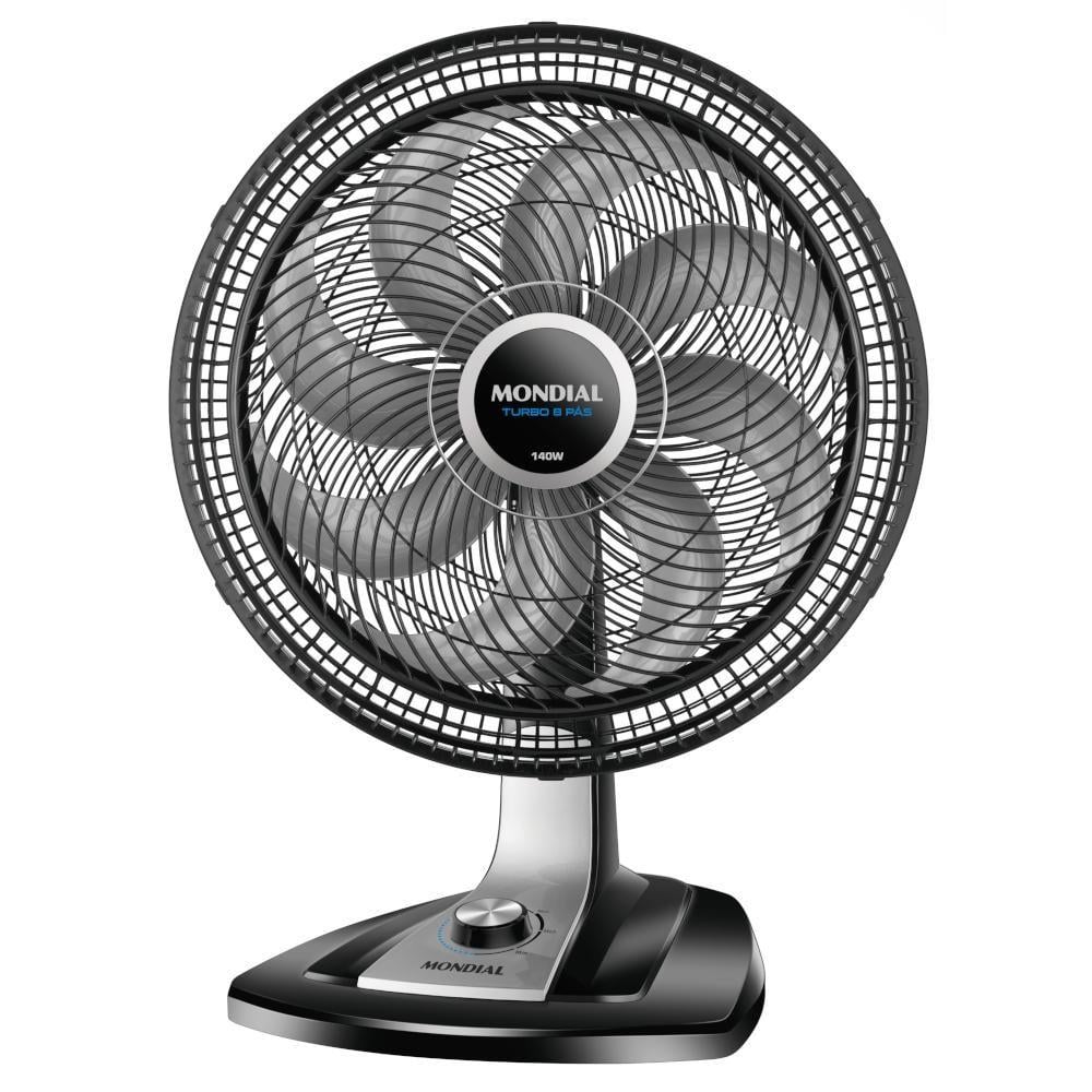 Ventilador de Mesa Mondial VTX-40 40cm Turbo 140W 8 Pás Super Silencioso Preto 220V