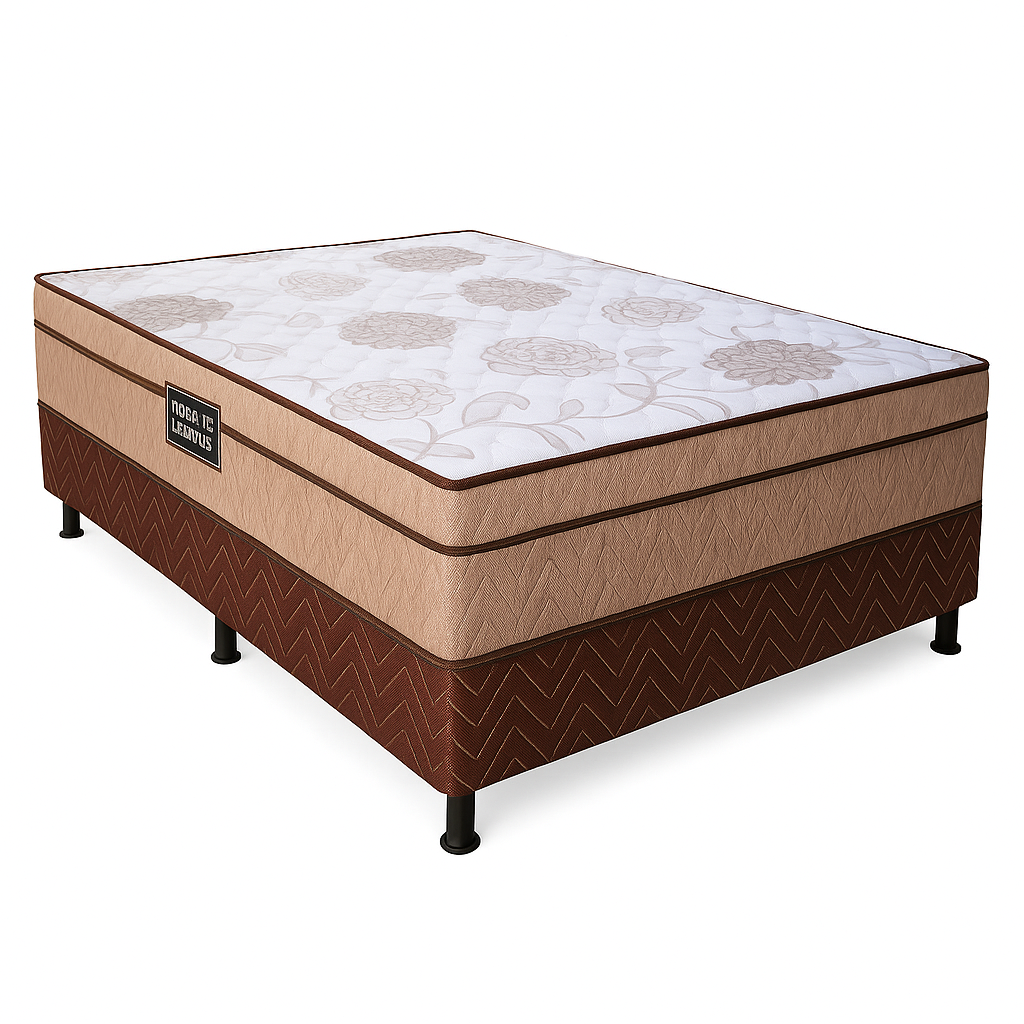 Cama Box de Casal Ortopédica Design Ravena 138x188x70 Marrom
