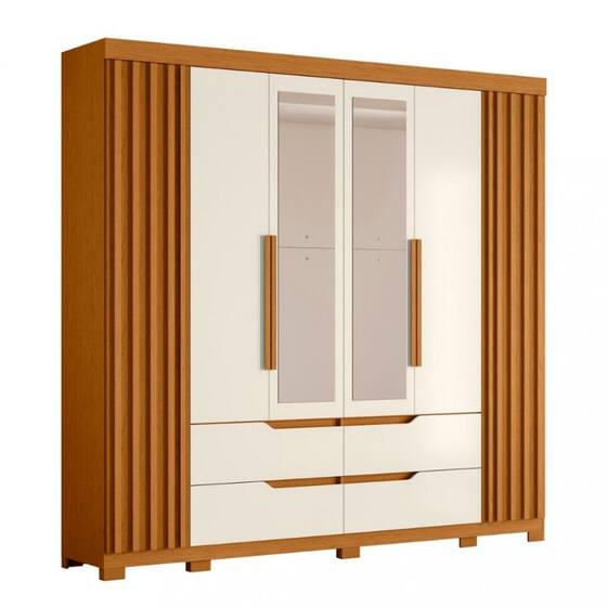 Guarda Roupa Casal Espelho 6 Portas 4 Gavetas Doble Albatroz
