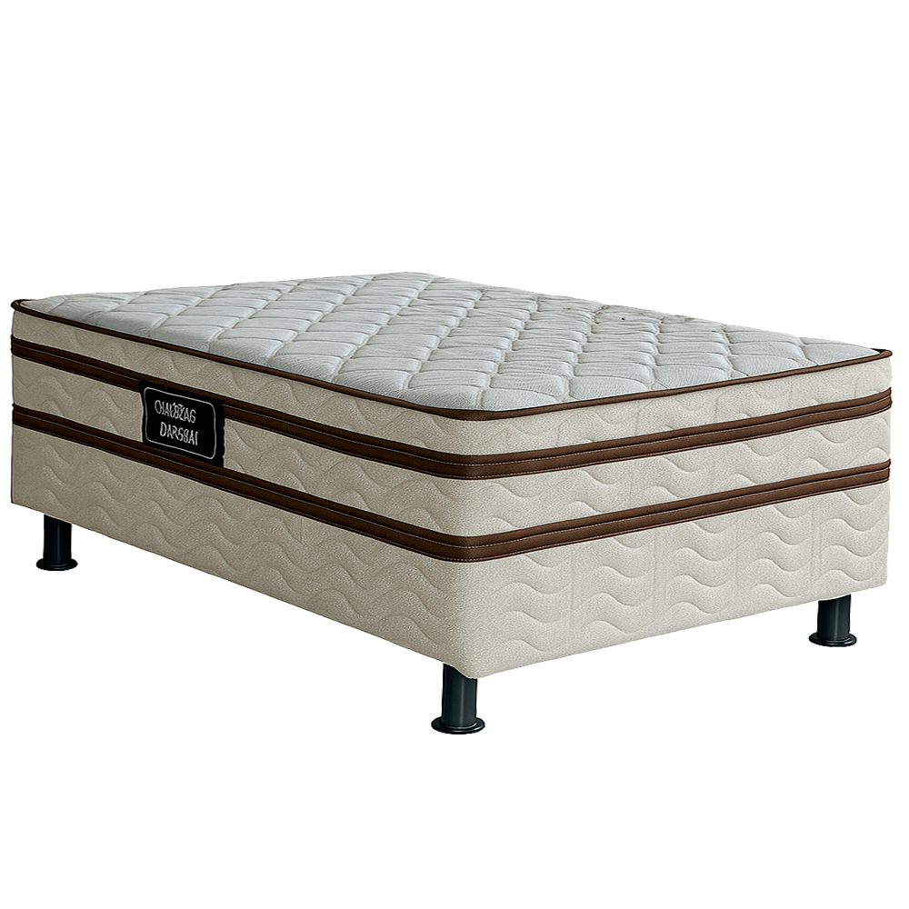 Cama Box de Solteiro Desing Master Pillow 88cmX188cmX64cm Bege