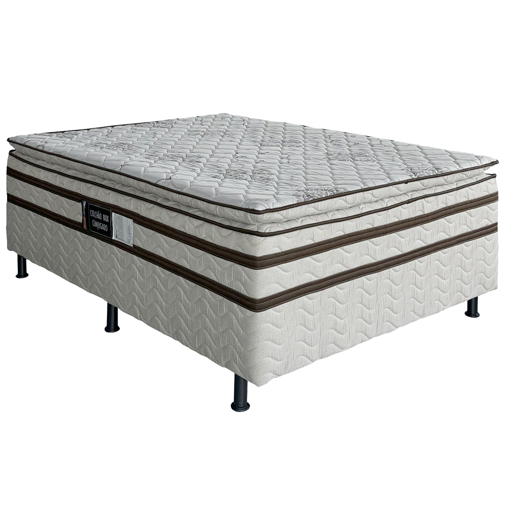 Cama Box de Casal Desing Master Pillow 138cmX188cmX64cm Bege