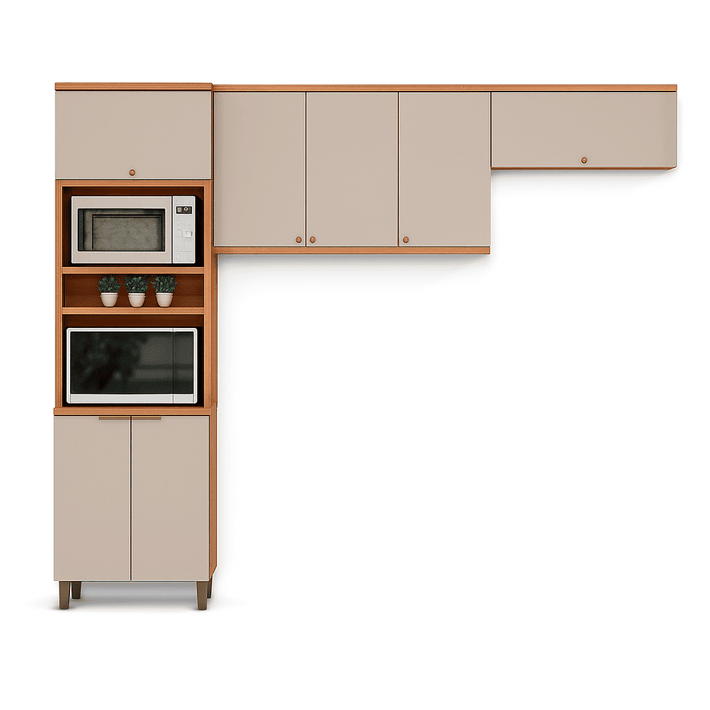 Cozinha Linea Brasil Selene 3 Peças Jequitiba Off