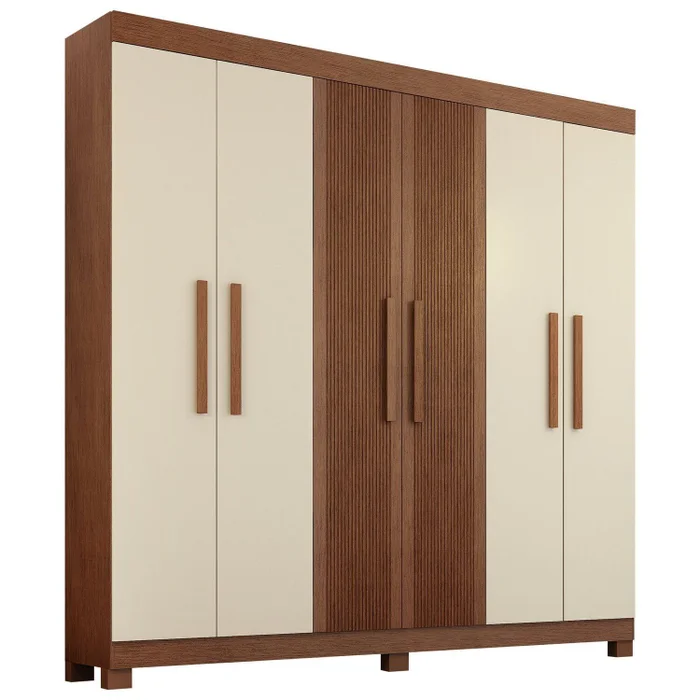 Guarda Roupa de Casal Valdemóveis Andorinha 6 Portas e 2 Gavetas MDF