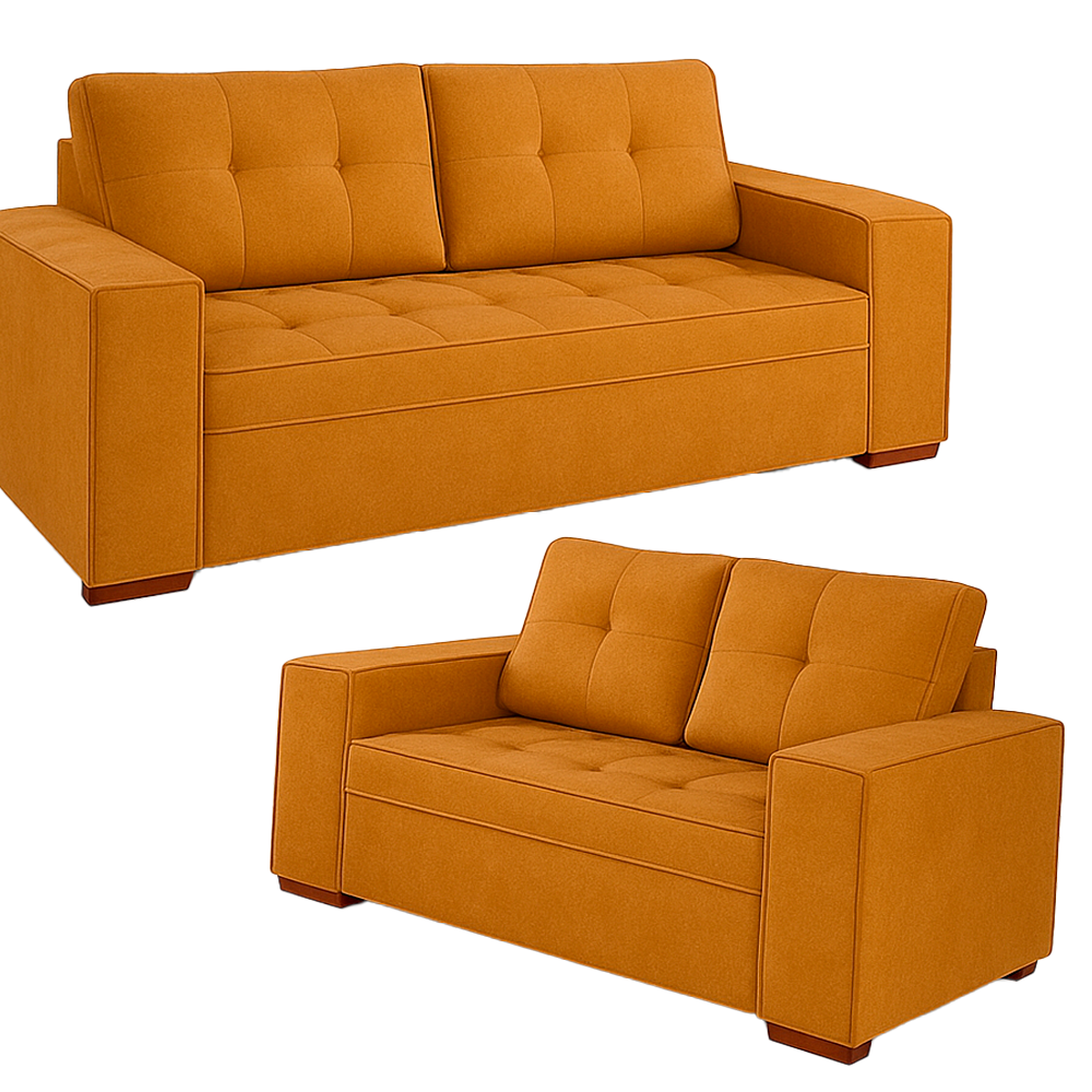 Conjunto de Estofado Design Prisma 3 e 2 Lugares Castor G-07