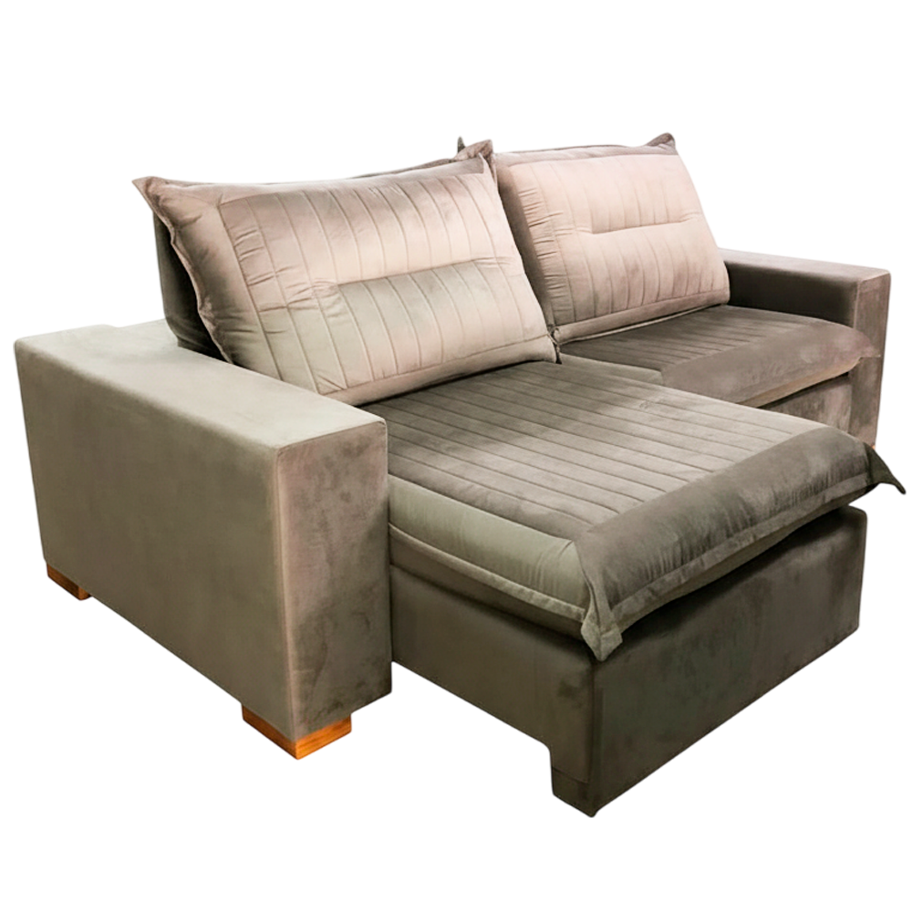 Estofado J.A Pienzo Luxo 2 Lugares 250cm de Largura Veludo Carmuça