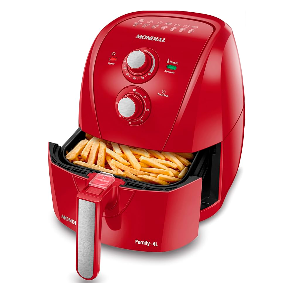 Fritadeira Mondial Sem Óleo Air Fryer 4 Litros Vermelho 1500W 220V AFN40FR