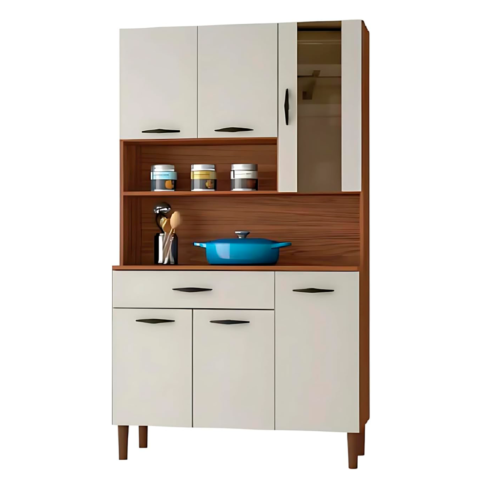 Kit Cozinha Completa Golden 6 Portas 1 Gaveta Soft Freijó