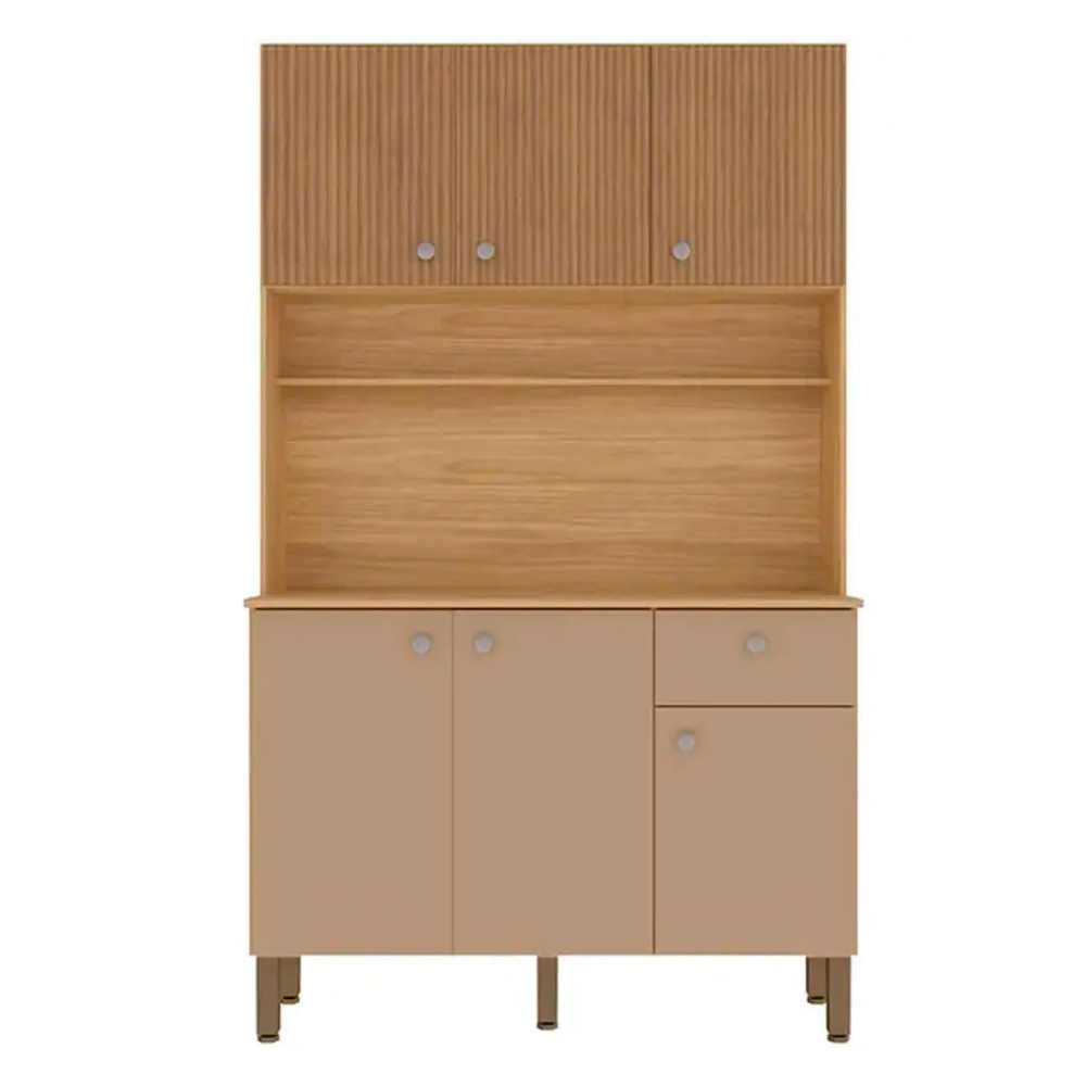 Cozinha Compacta Style 6 Portas 1 Gaveta Kits Paraná Freijó Vannila