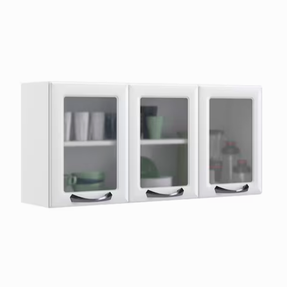Armário Aéreo Triplo Itatiaia New Premium com 3 Portas e 2 Prateleiras 120cm de largura Branco
