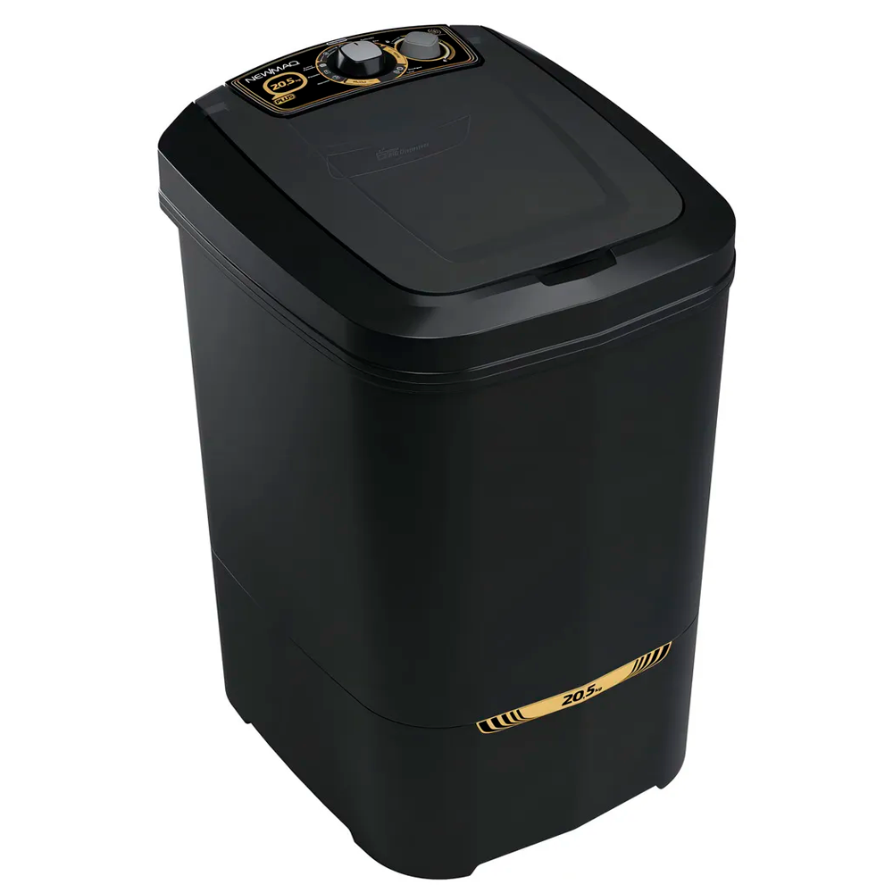 Lavadora Semi Automática Newmaq 20,5Kg Plus Preta