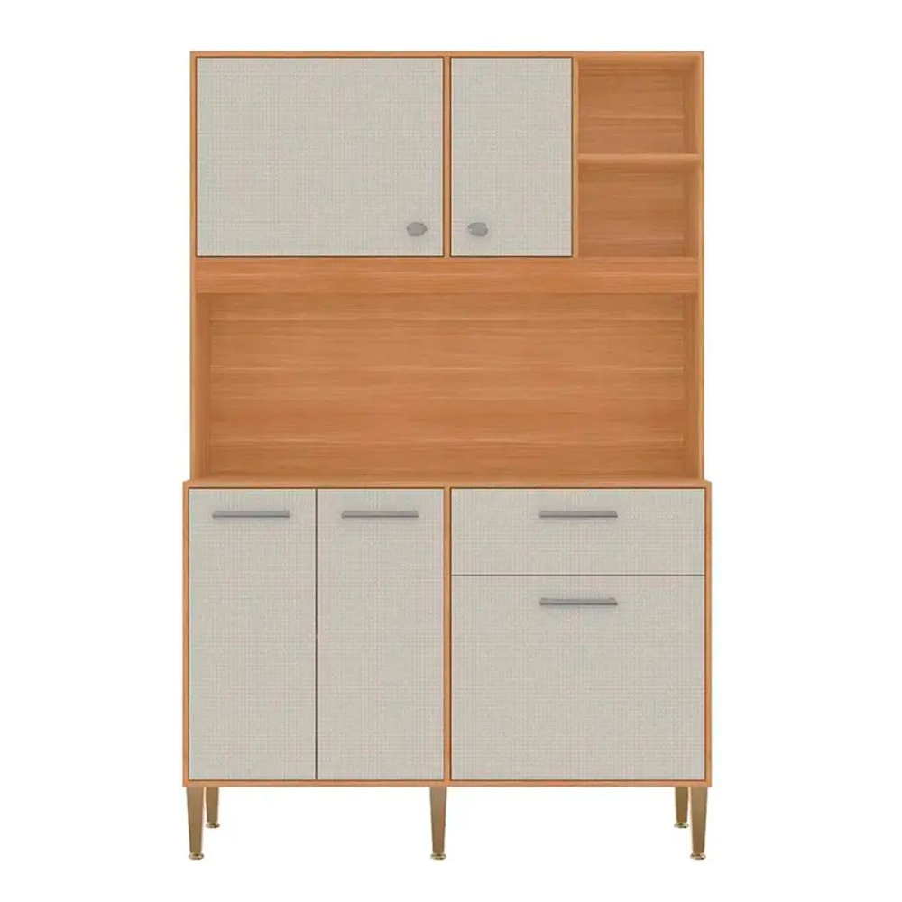 Kit Cozinha Compacta Liv 5 Portas 1 Gaveta Kits Paraná Freijó Soft