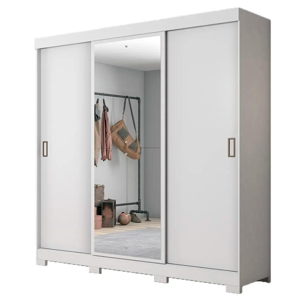 Guarda Roupa de Casal com 3 Portas e 4 gavetas com Espelho Nt5020 Notável Móveis