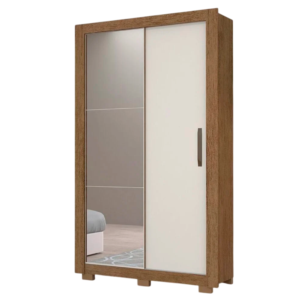 Guarda Roupa 2 Portas e 2 Gavetas Josan Apollo Cinamomo Off Com Espelho  A205XL125XP48cm