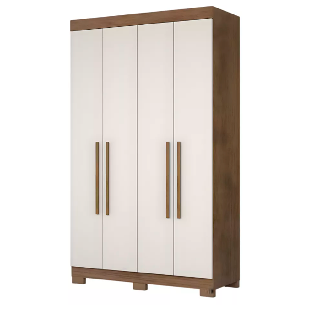 Guarda Roupa Josan Noronha 4 Portas e 2 Gavetas Com Pés Cinamomo Off