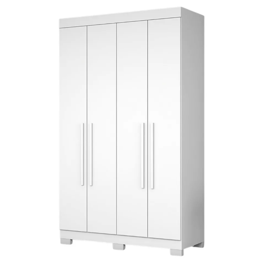 Guarda Roupa Josan Noronha 4 Portas e 2 Gavetas Com Pés Branco