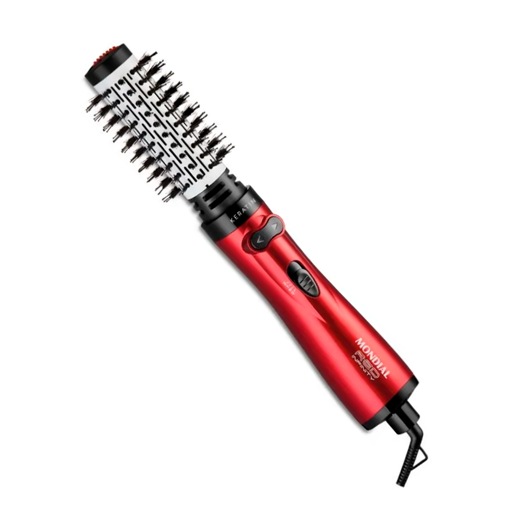 Escova Rotativa Mondial Erb-11-Kr 1300w 220V Cerâmica Com Queratina Preto Golden Rose