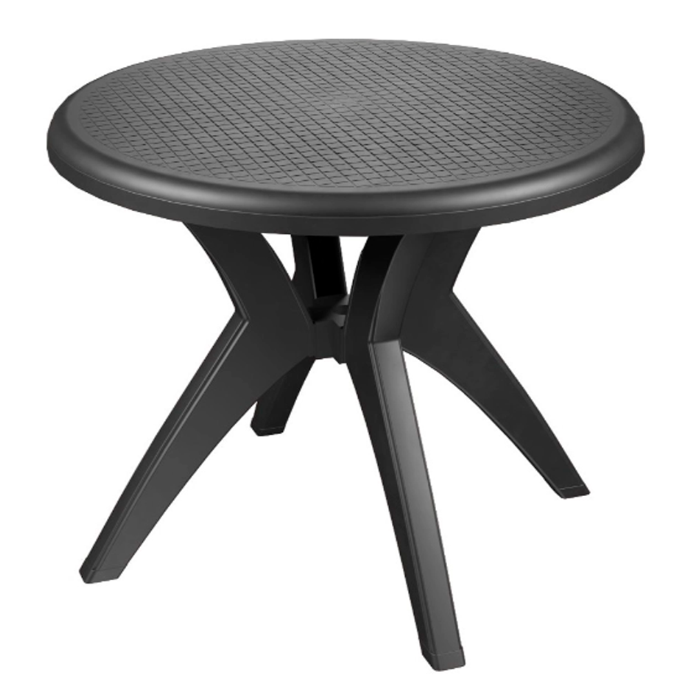 Mesa Redonda Deluxe em Plástico Preta 90cm - Forte Plástico