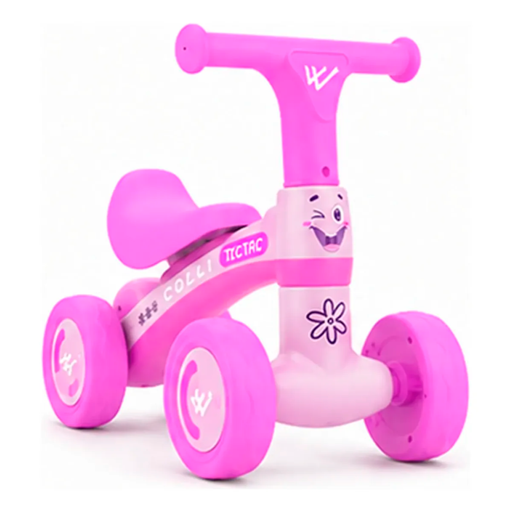 Quadriciclo Bicicleta Infantil Equilíbrio Colli Tic Tac Roxo